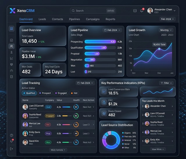 XenoCRM Dashboard Preview